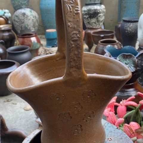 【闪购商品】紫砂花盆高30口23手工
