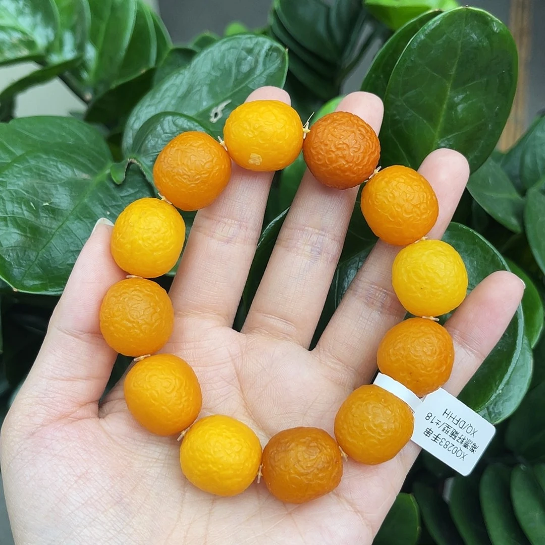 琥珀未镶嵌手链18海漂