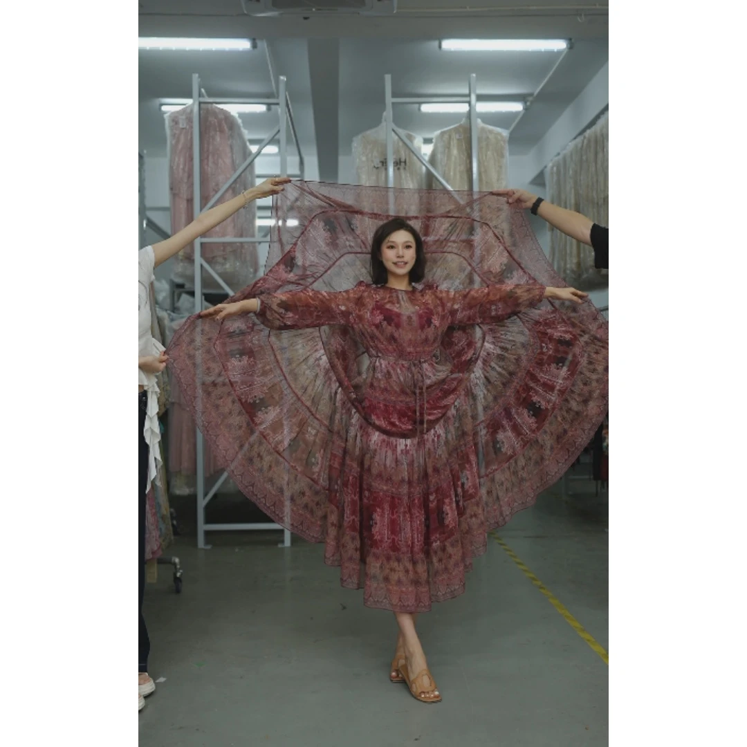 新【林姐真丝-嫣语】重磅100桑蚕丝连衣裙250403-4