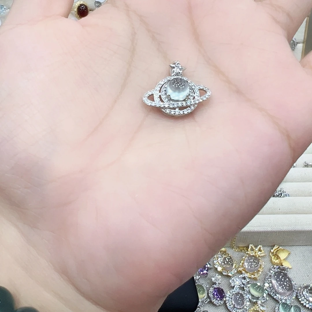 岫玉吊坠(不含链)银S925镶嵌L****O