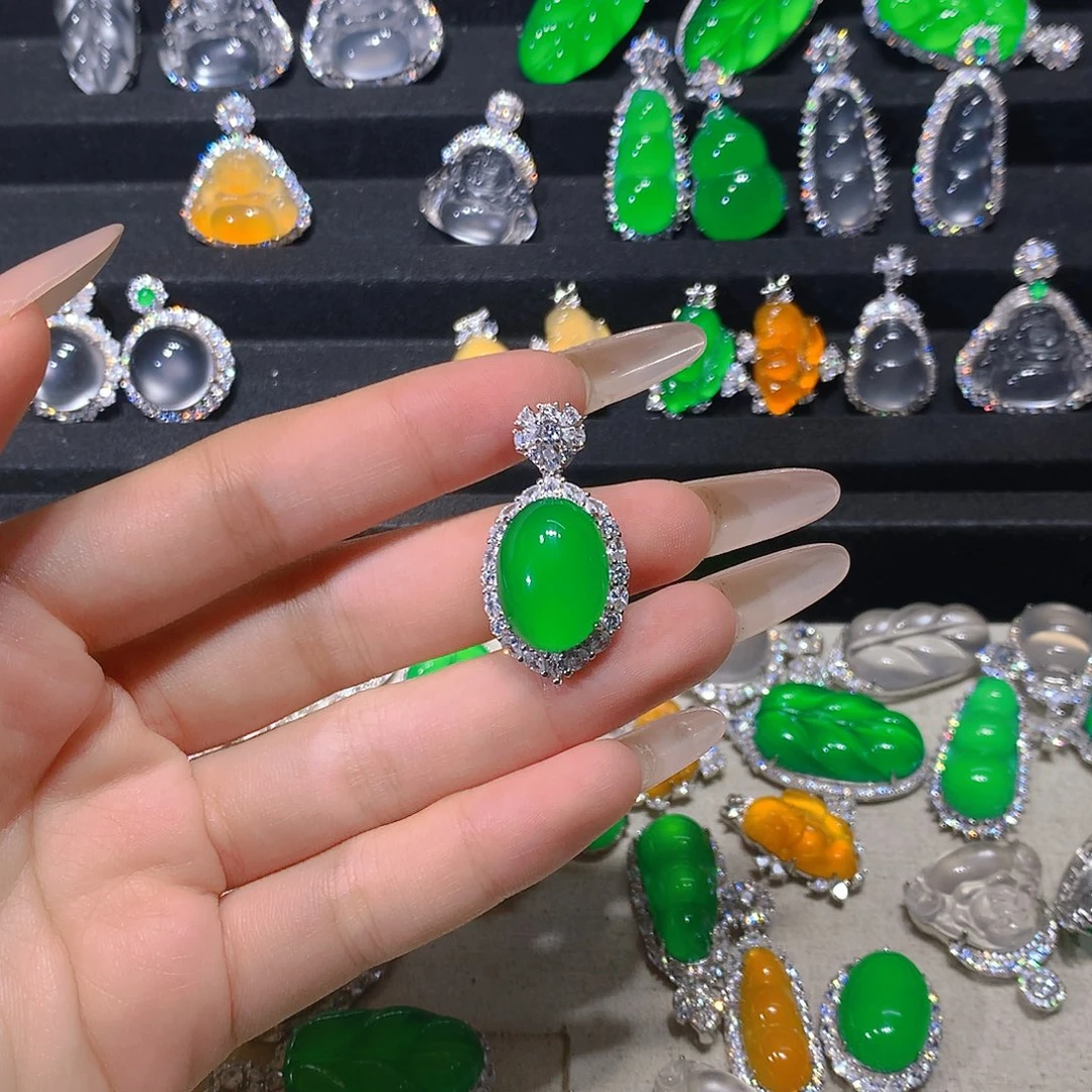 银S925镶嵌颈饰玛瑙/玉髓无****肉