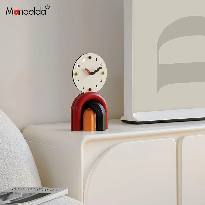 mandelda客厅桌面摆件家居饰品电视柜玄关创意简约座钟酒柜装饰品