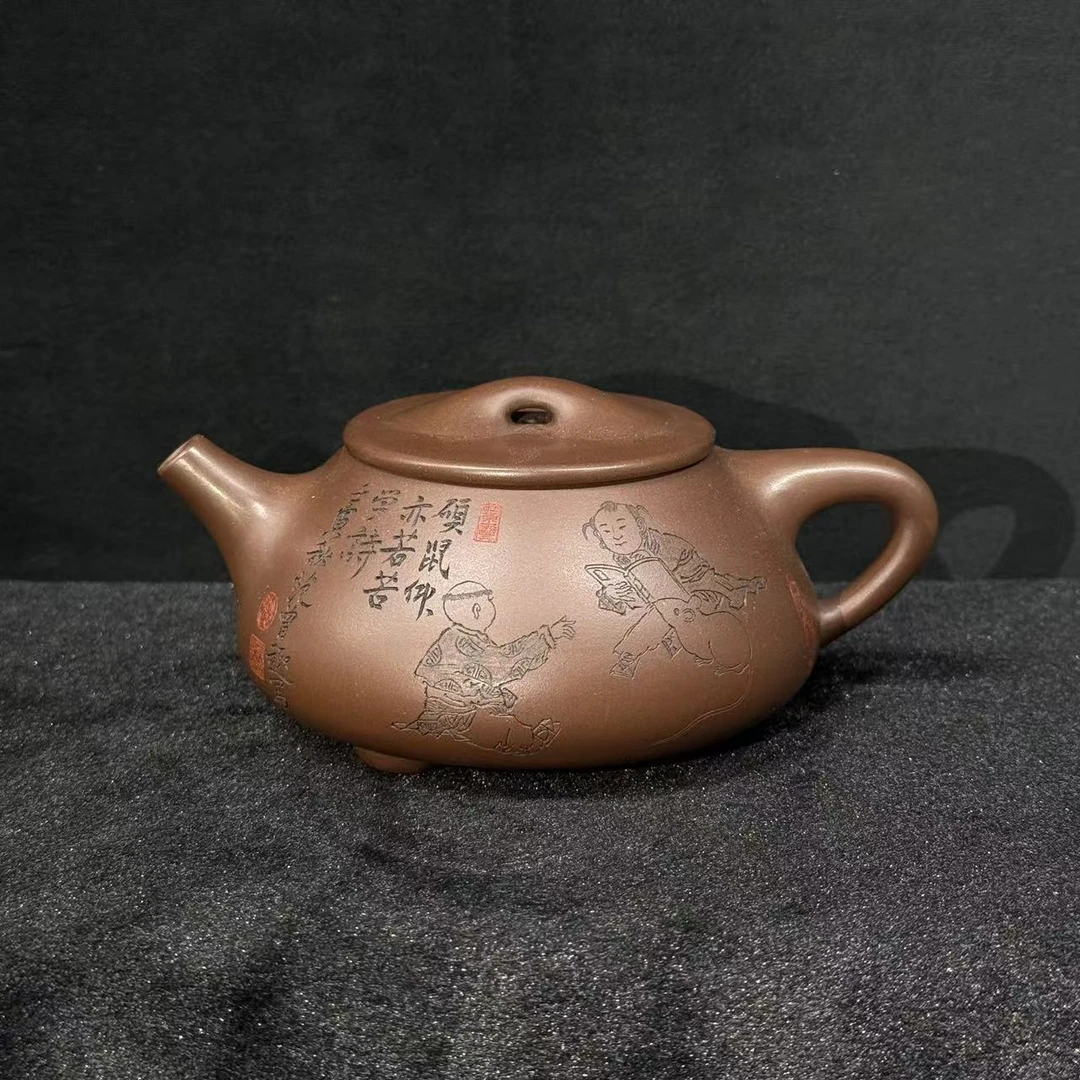 24/102803/桑黎兵/紫砂壶景舟满瓢/紫泥