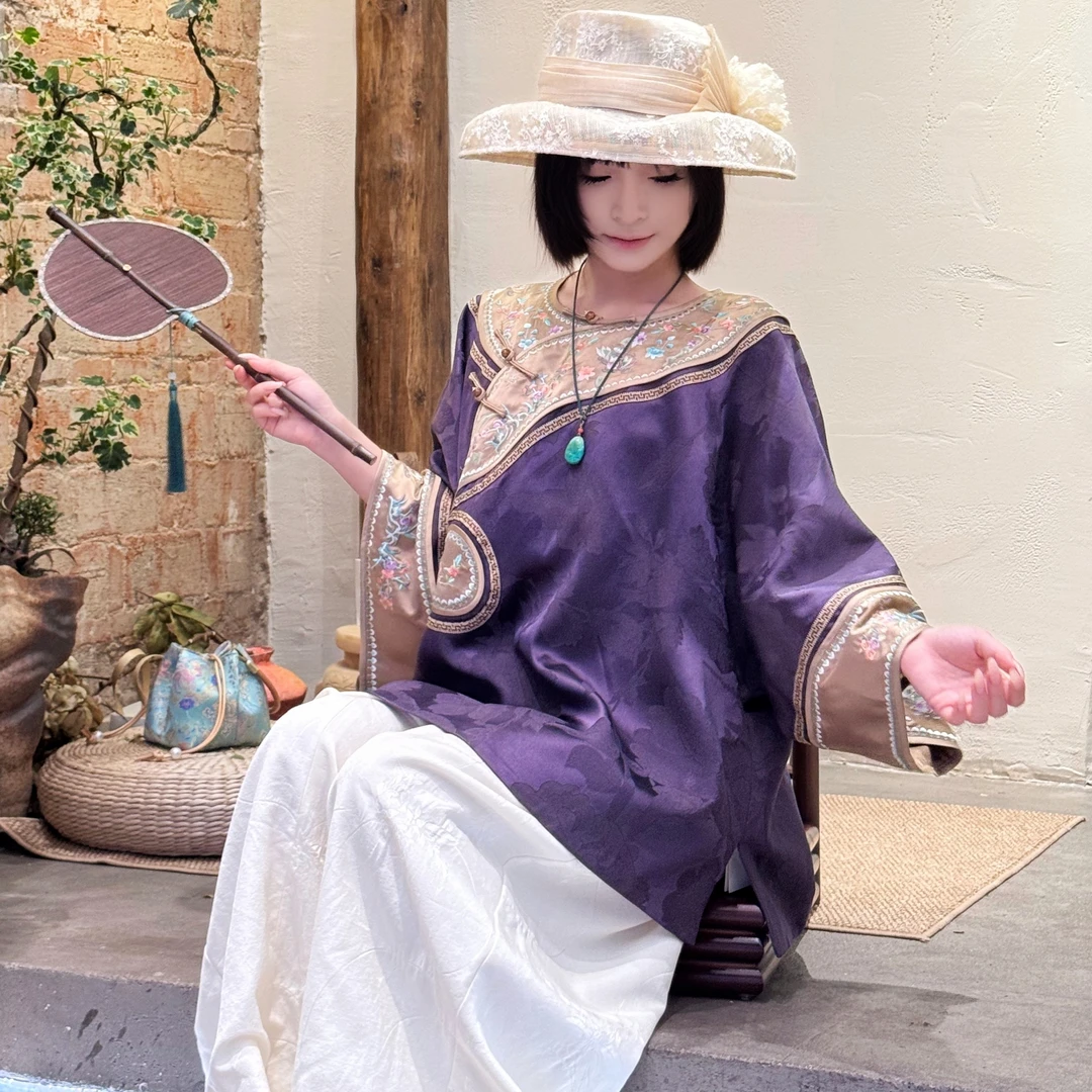 刺绣提花新中式网红印花春季中袖日常夏季四季汉服