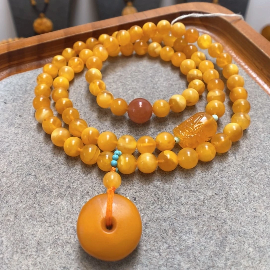 未镶嵌蜜蜡手串蜜蜡