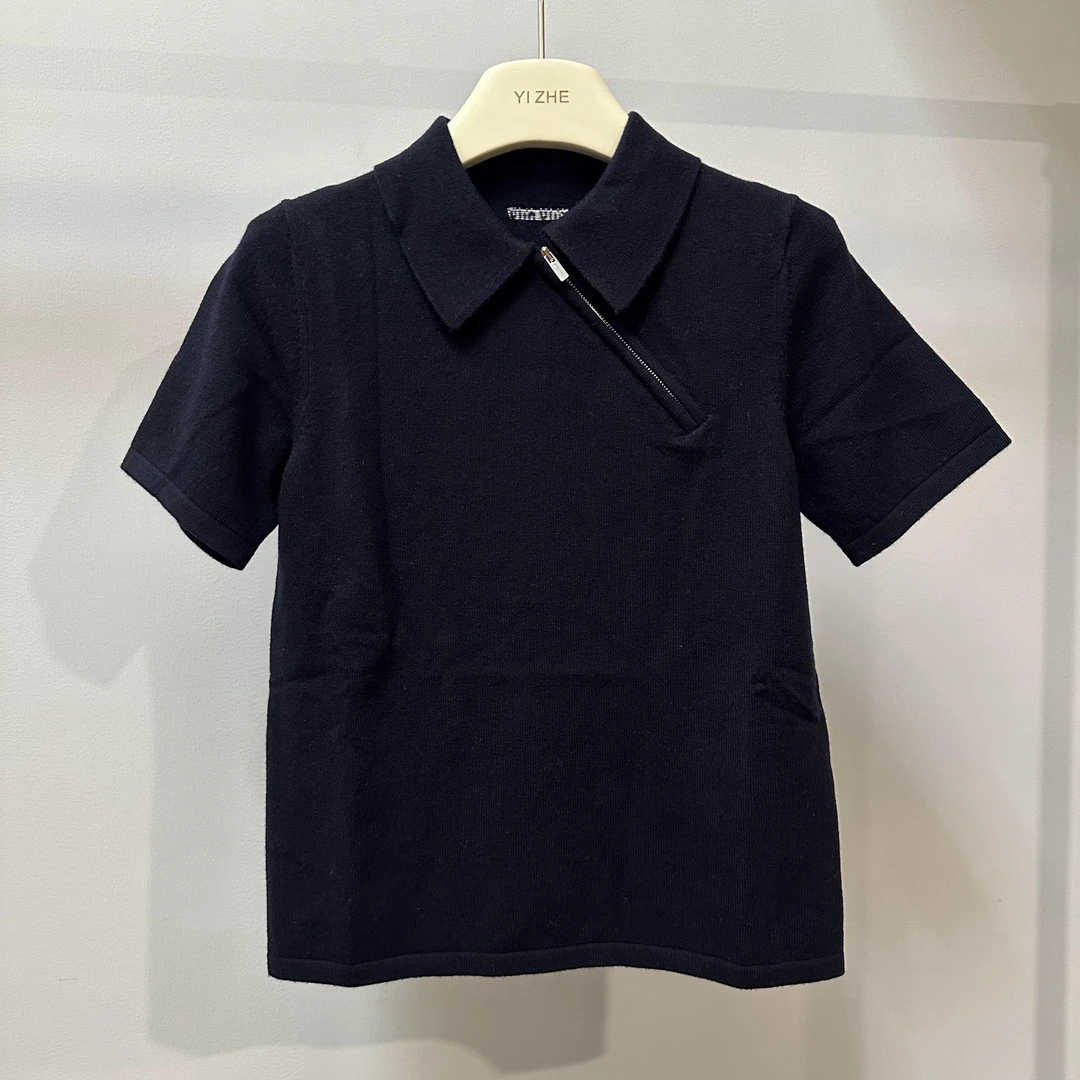 YZ 25 短袖侧边拉链羊绒polo衫 1022#上新