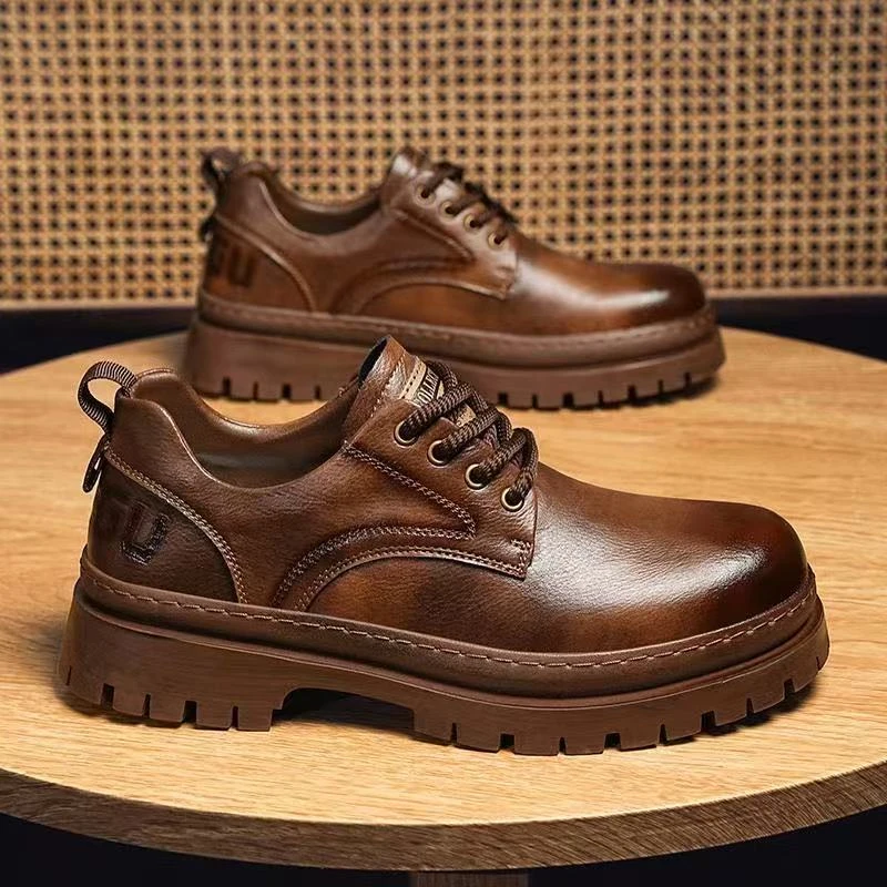 低帮真皮牛皮马丁靴高帮抗寒保暖防滑百搭男鞋潮鞋