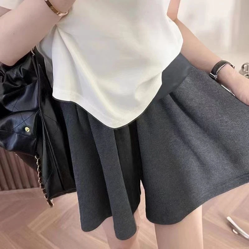 孕妇短裤夏季薄款外穿新款宽松阔腿百褶裙裤芭蕾风休闲裤夏天夏装