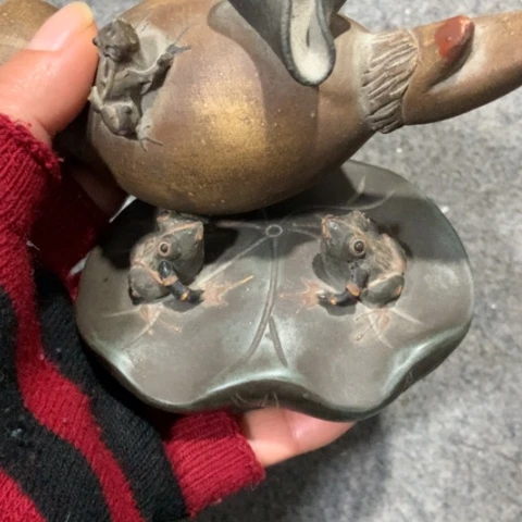 手***）紫砂茶壶陶瓷摆件爱好者摆件