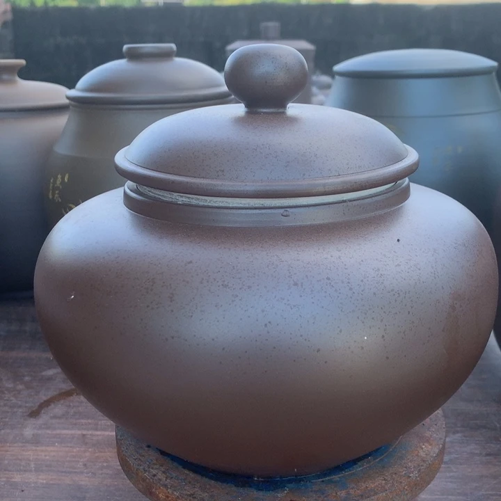 通***菜摆件钦州坭兴陶茶叶罐