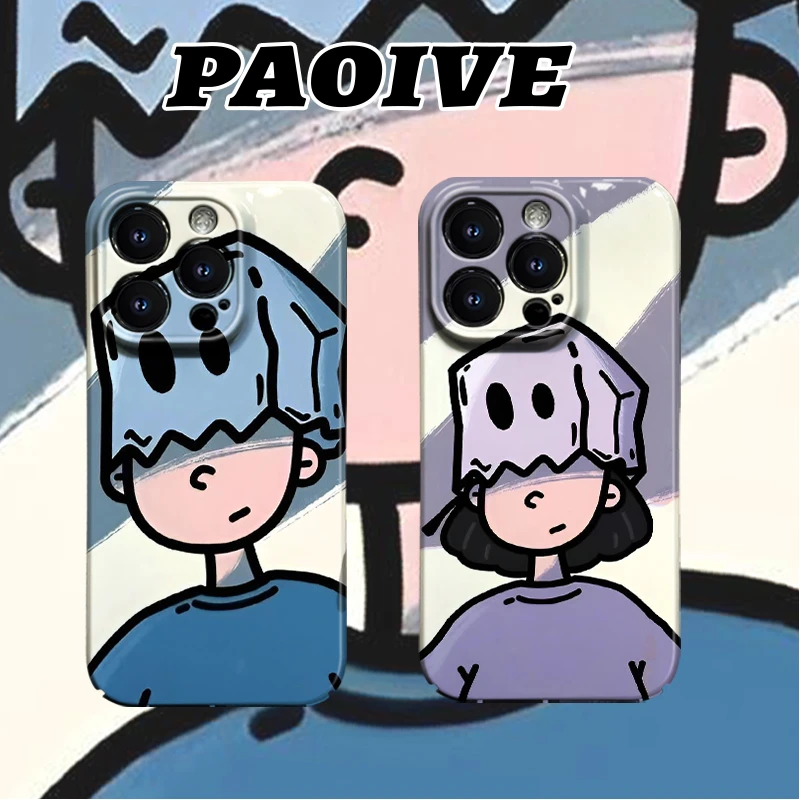 纸袋男女孩适用苹果16华为小米高颜值简约个性软菲林防摔手机壳