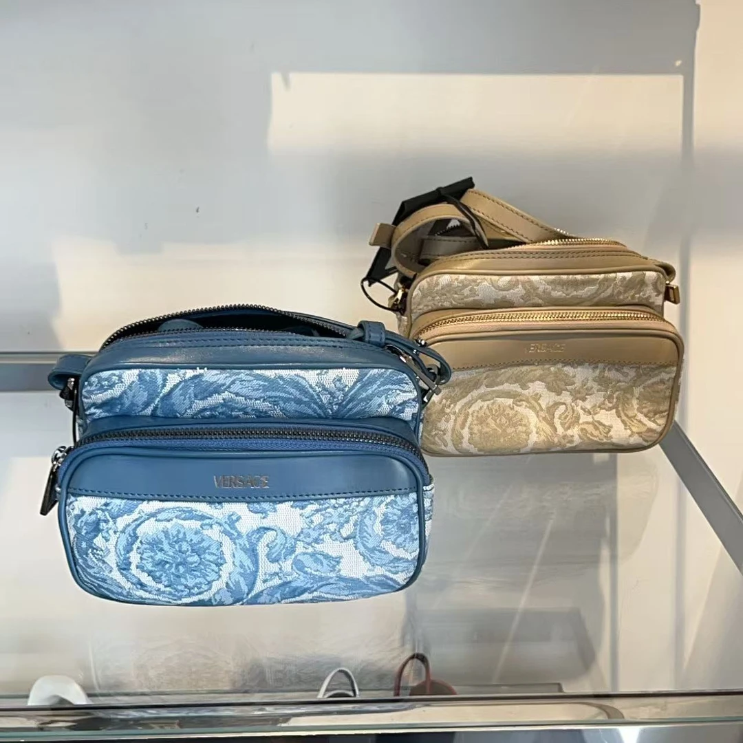 全新未使用 VERSACE/范思哲 男士巴洛克印花单肩斜挎包多色