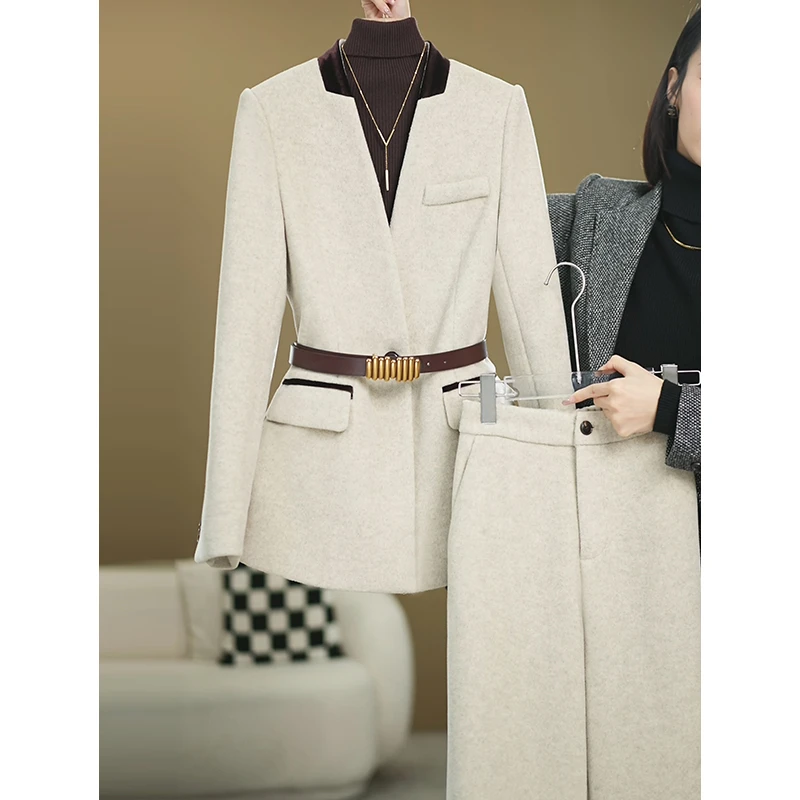 【木木衣橱】2024年冬季新款休闲显瘦气质修身女神范时尚套装