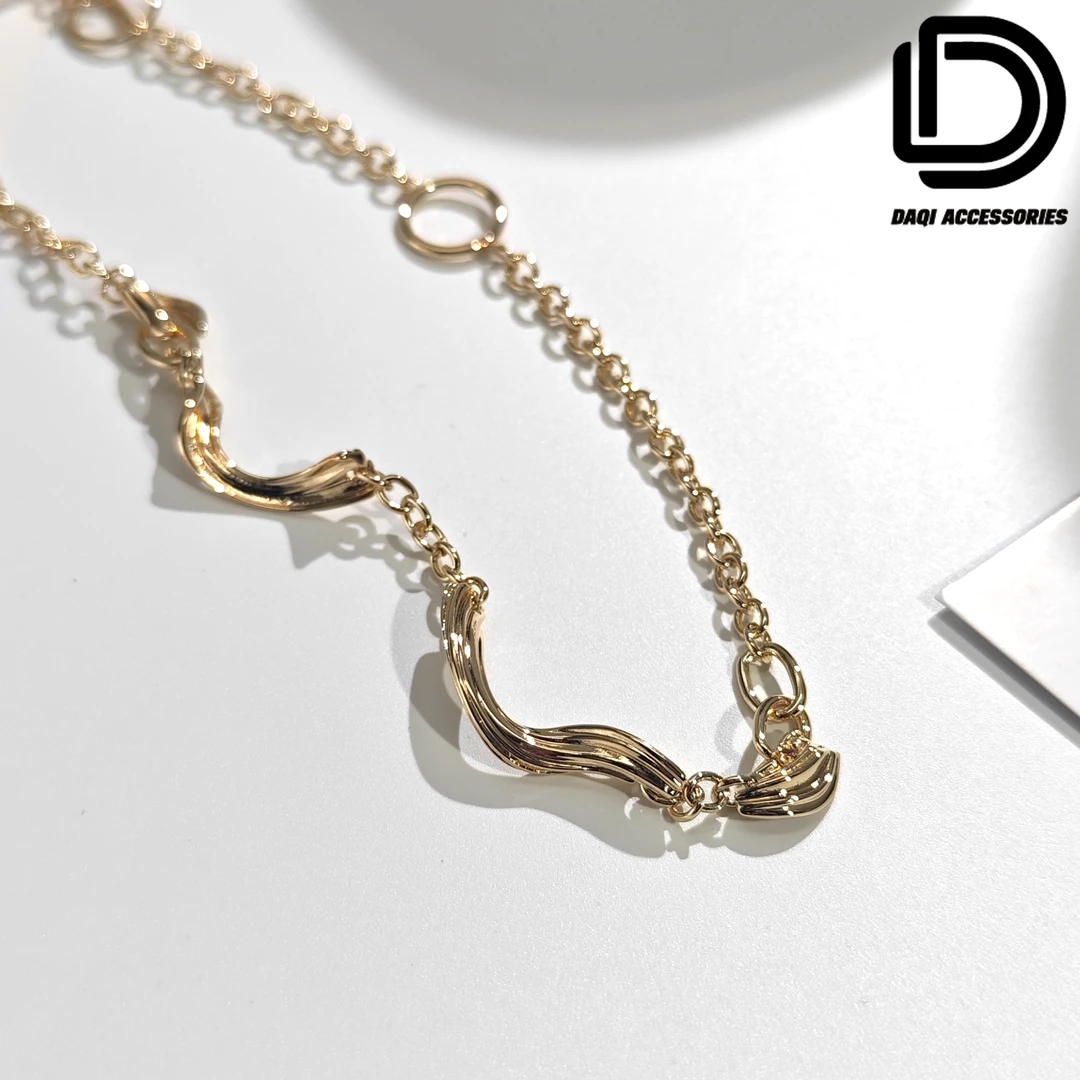 铜合金项链 1365大淇原创复古时尚轻奢异形链条卡扣个性项链
