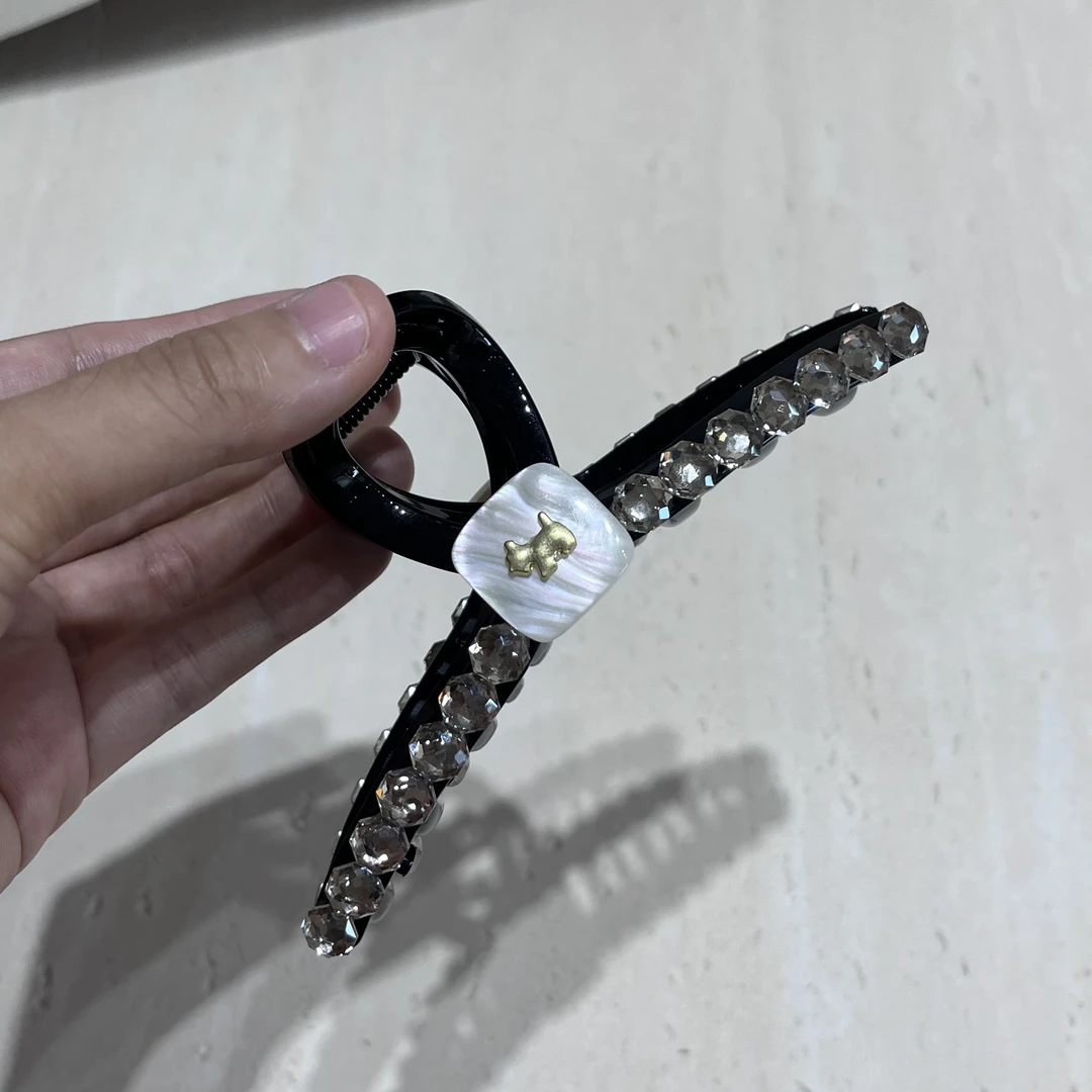 （陈陈家发饰）13公分法式百搭精致饰品发夹抓夹日韩女甜美民族风黑