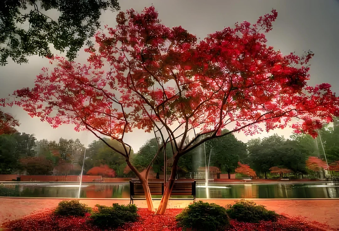 （一物一拍）常年红 三季红 中国红枫 别野设计 庭院造景 伴生树