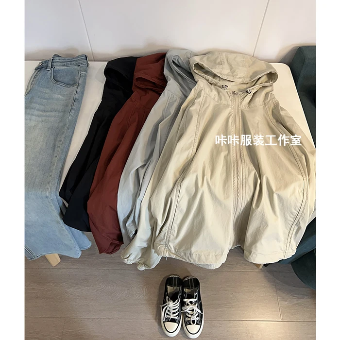 REKAYYAT“戚风” 100%棉韩系百搭减龄时尚连帽小众设计感拉链外套