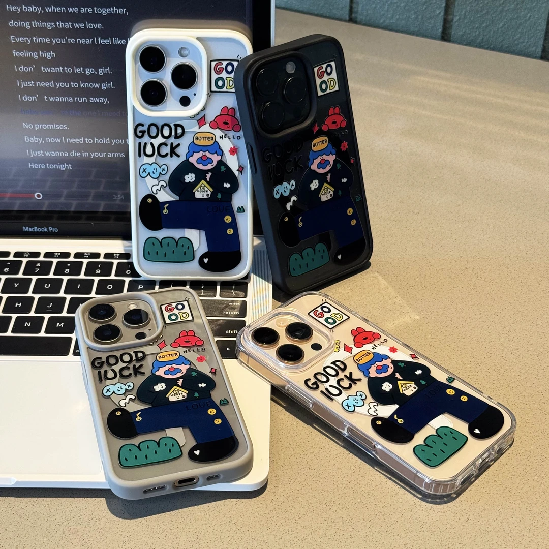 ZMGX涂鸦蓝发大叔适用苹果16Promax手机壳iPhone15/14/13磁吸壳12