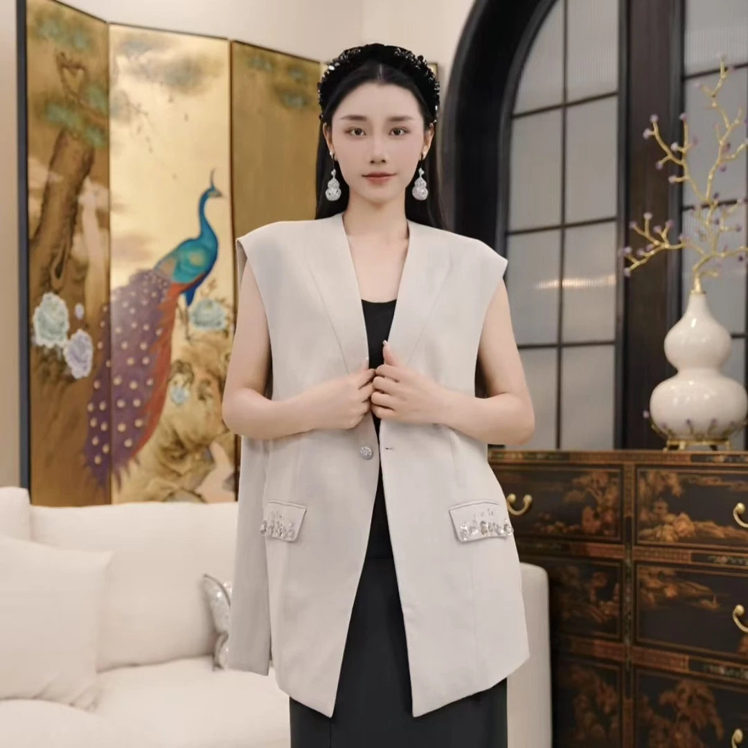 Betty Bairn【意式之风】高定系列亚麻无袖马甲25B-BW9003