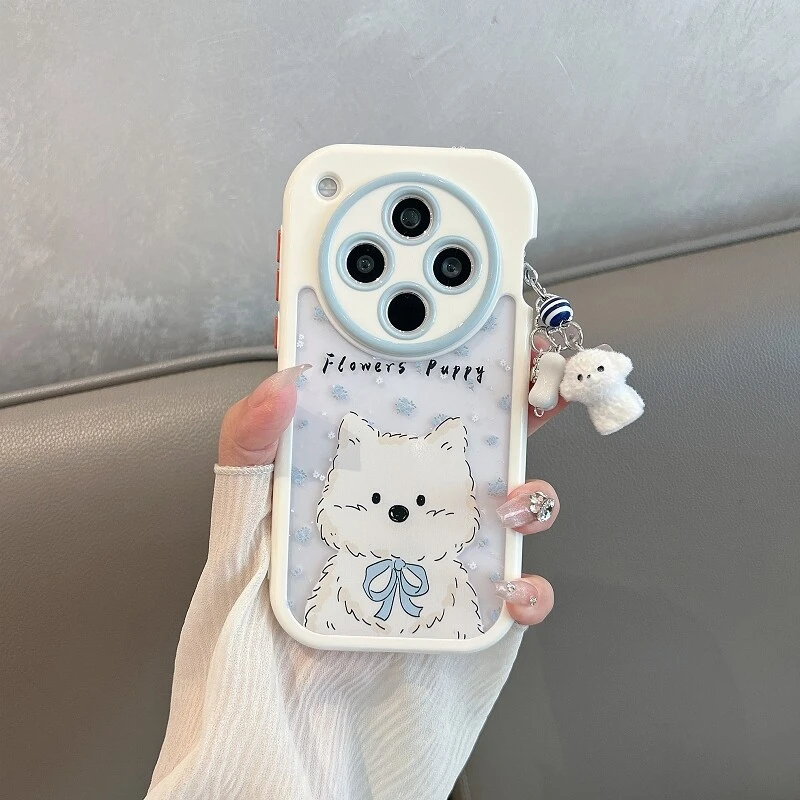 撞色奶油西高地狗适用苹果16e华为OPPO小米14vivo手机壳iPhone153