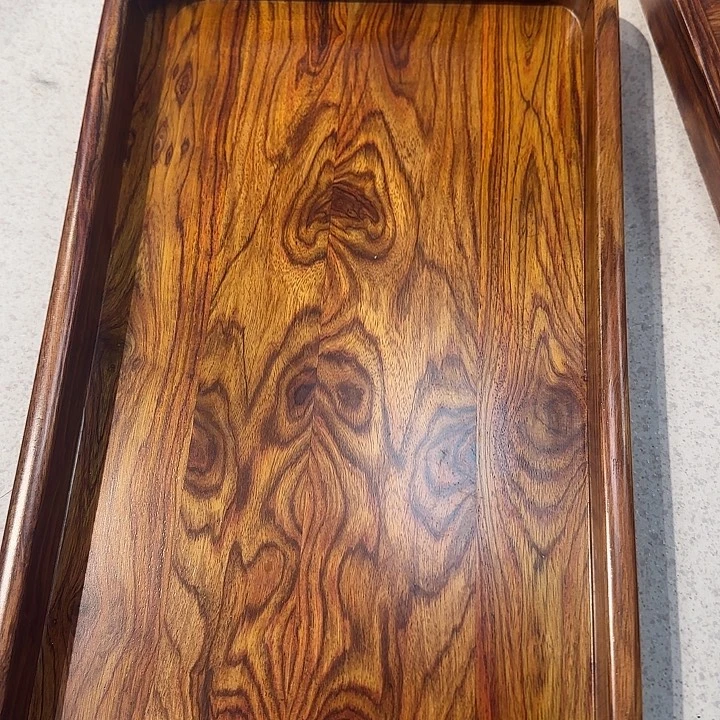 摆件黄花梨果盘恭喜发财