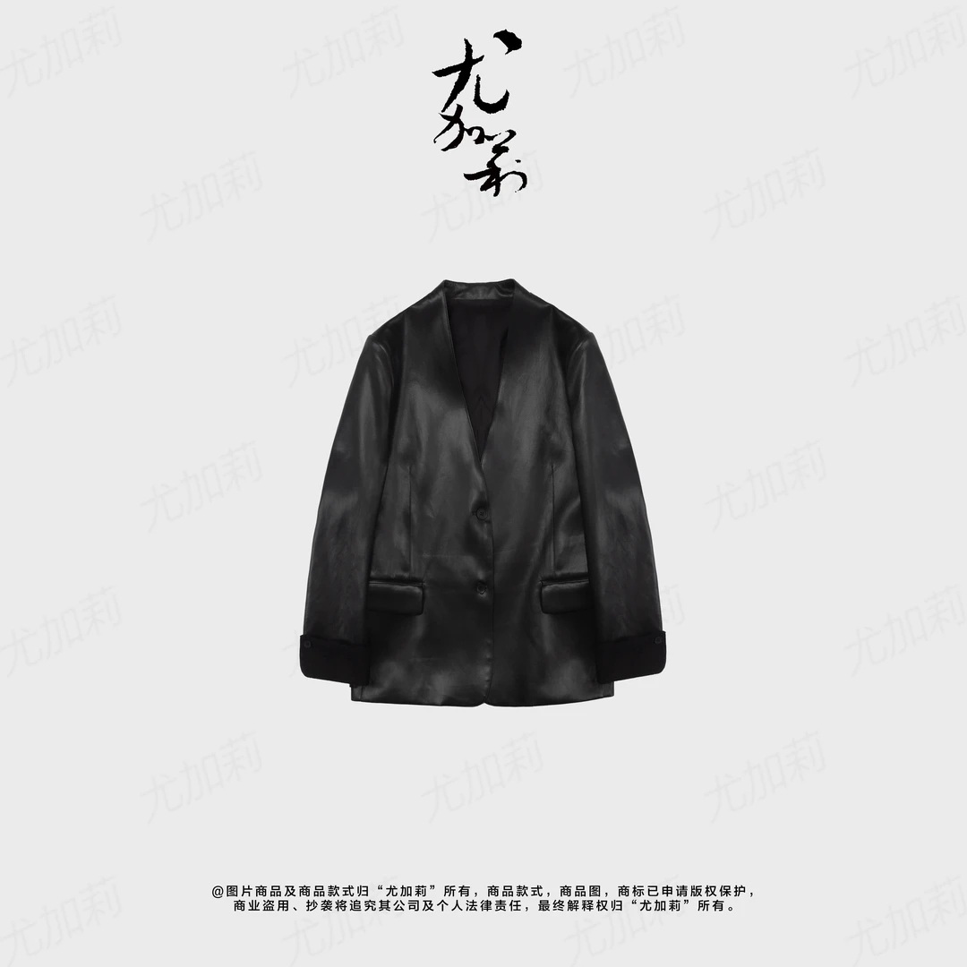 加莉精选【肆意生长】舒适pu西装外套 分码