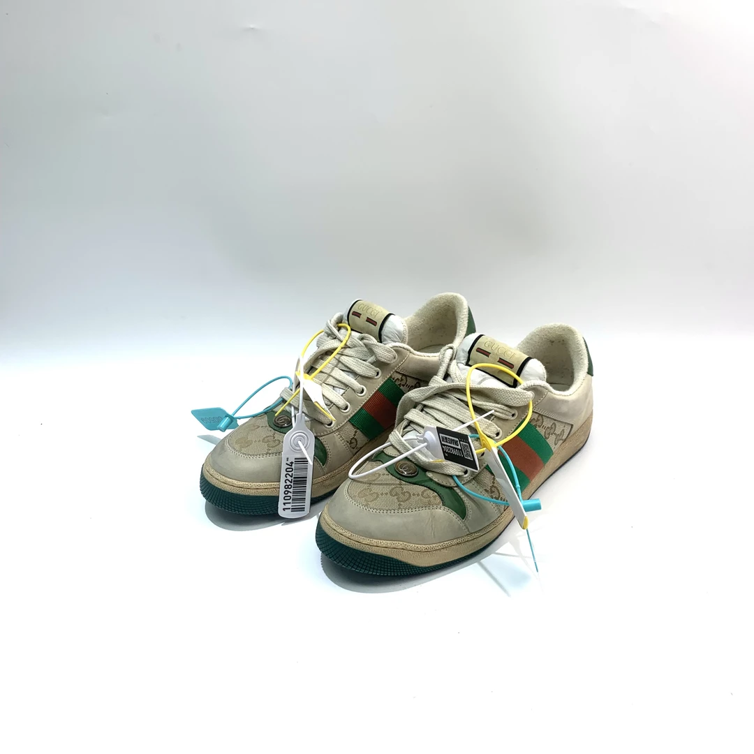 95新 GUCCI/古驰 42码 老花脏脏鞋bl0509