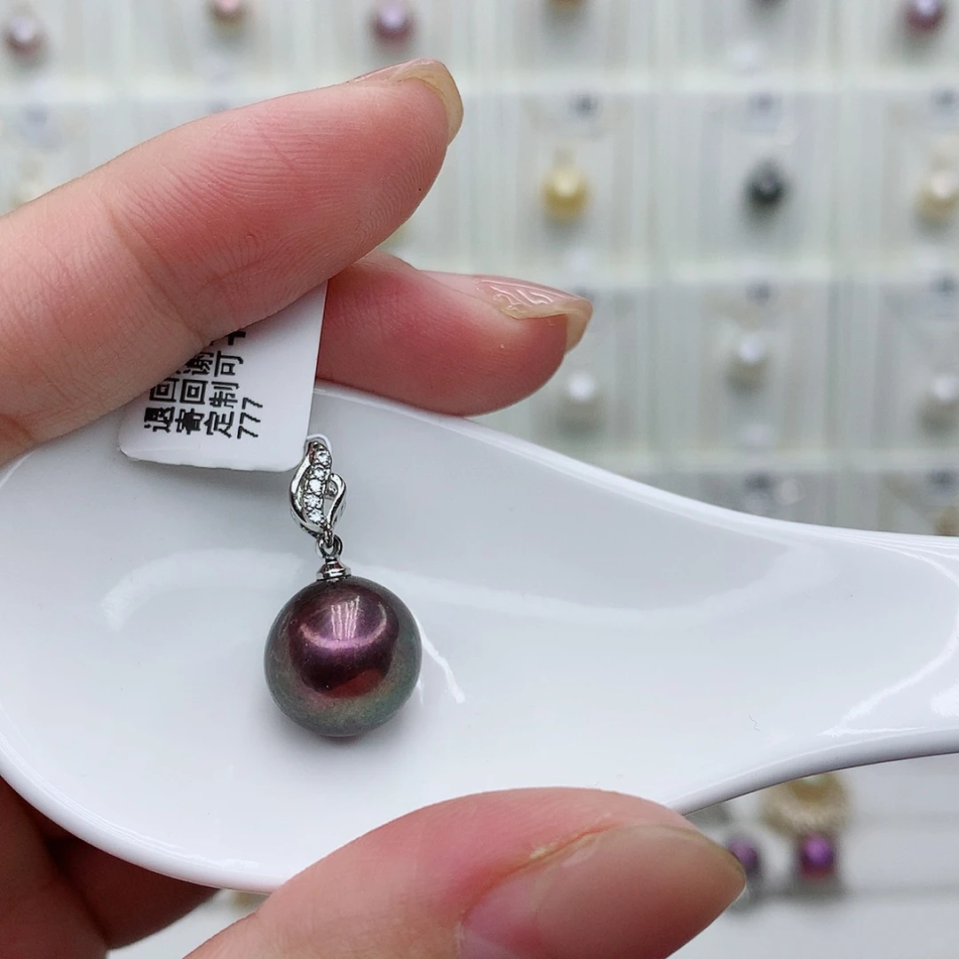 淡水珍珠银S925镶嵌吊坠(赠链)