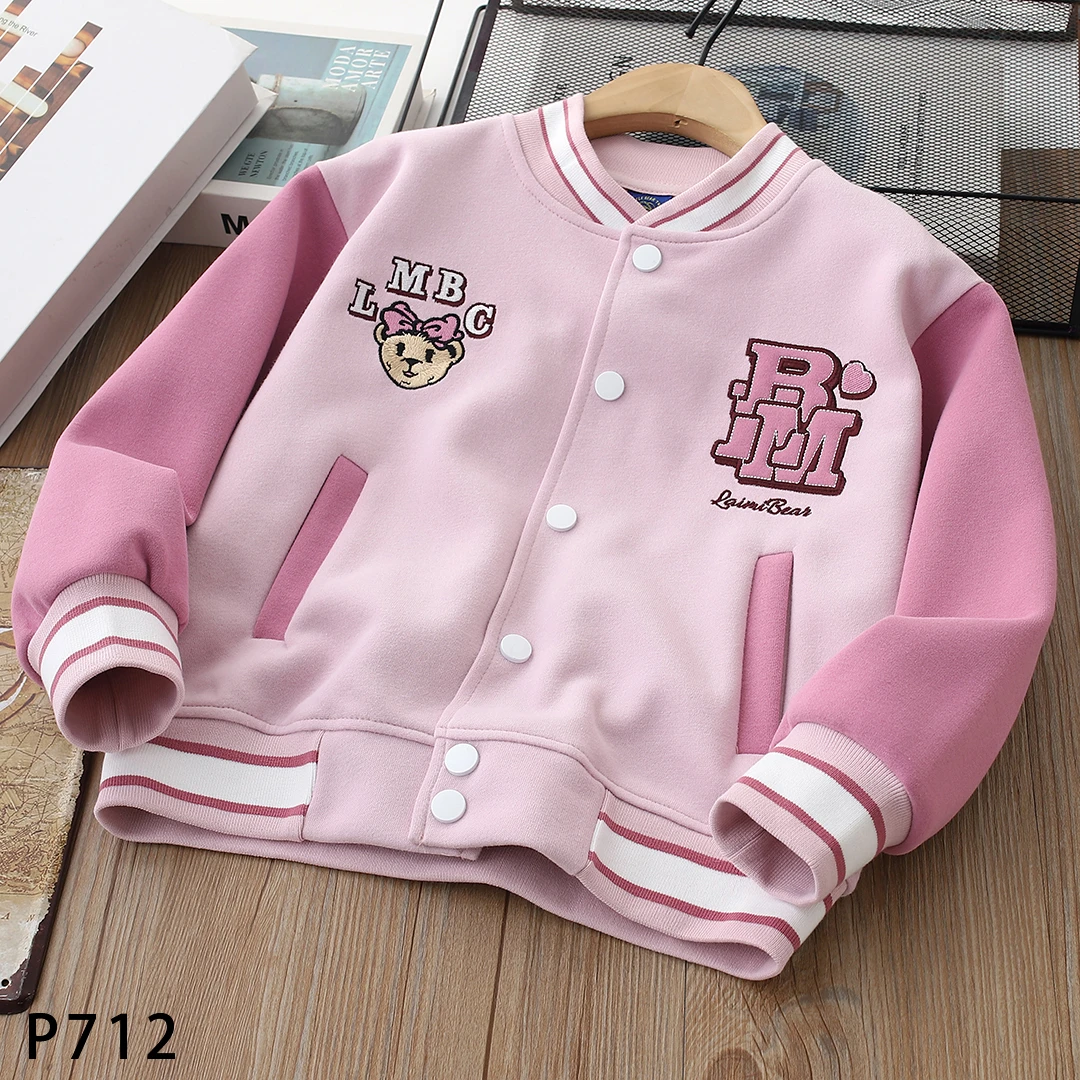 P712重工刺绣拼色儿童棒球服