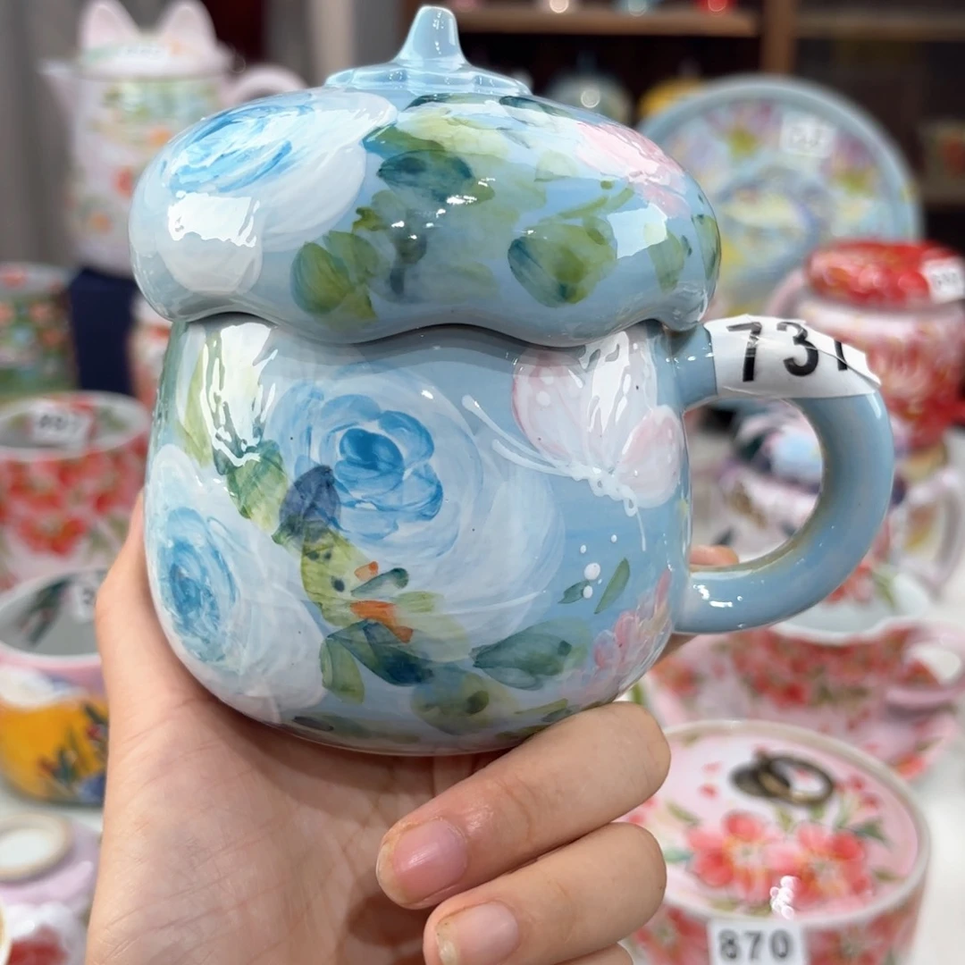 景德镇手绘高温釉下彩陶瓷茶具