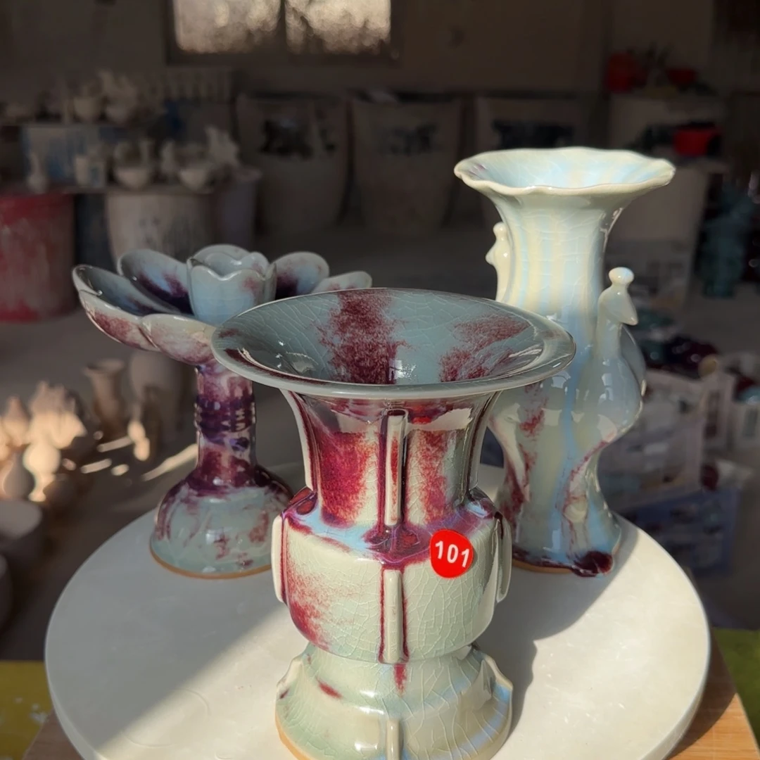 陶摆件郑家钧窑摆件微瑕