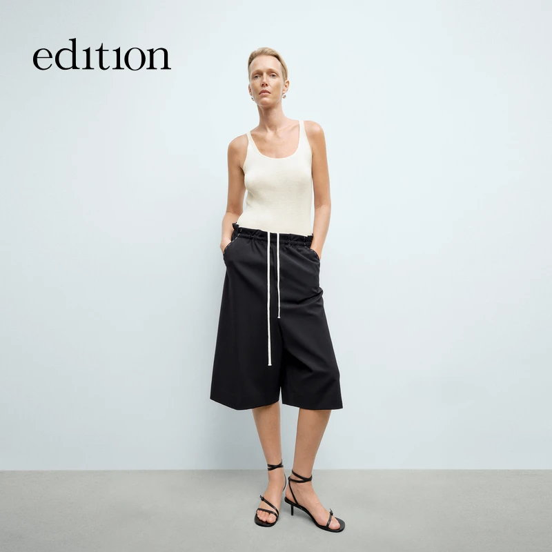 【商场同款】edition2025春季新款松紧腰吊裆西装短裤#EBE1SOT002