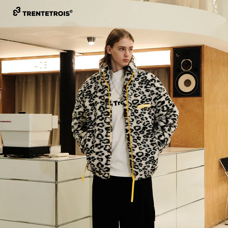 33潮牌秋冬宽松时尚棉衣潮流豹纹百搭休闲保暖棉服