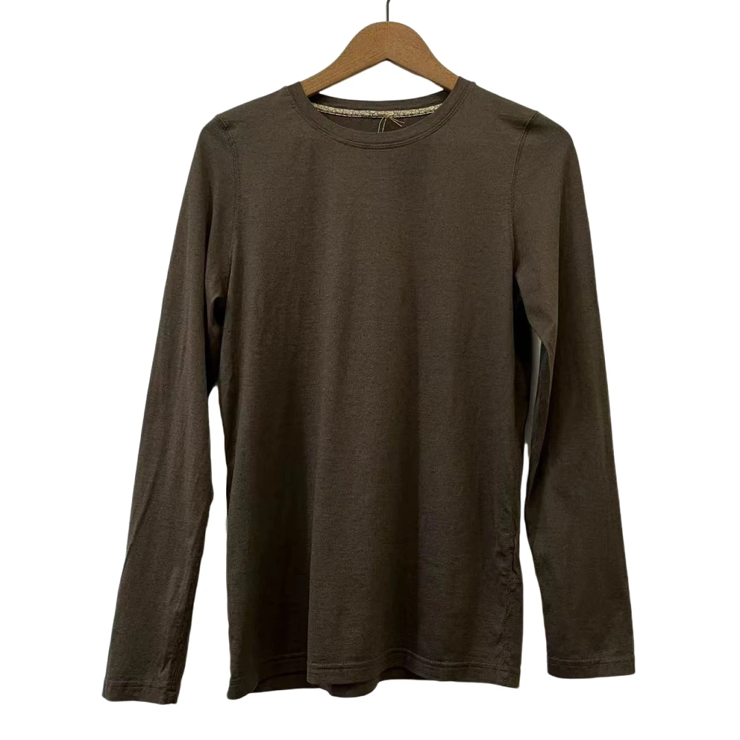 7折山山家-左岸迷香【T恤】Z22FW4022长袖打底圆领简约复古气质百搭