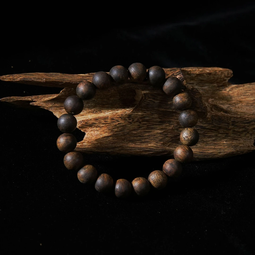 0.9乌身原叶圆珠手串单圈