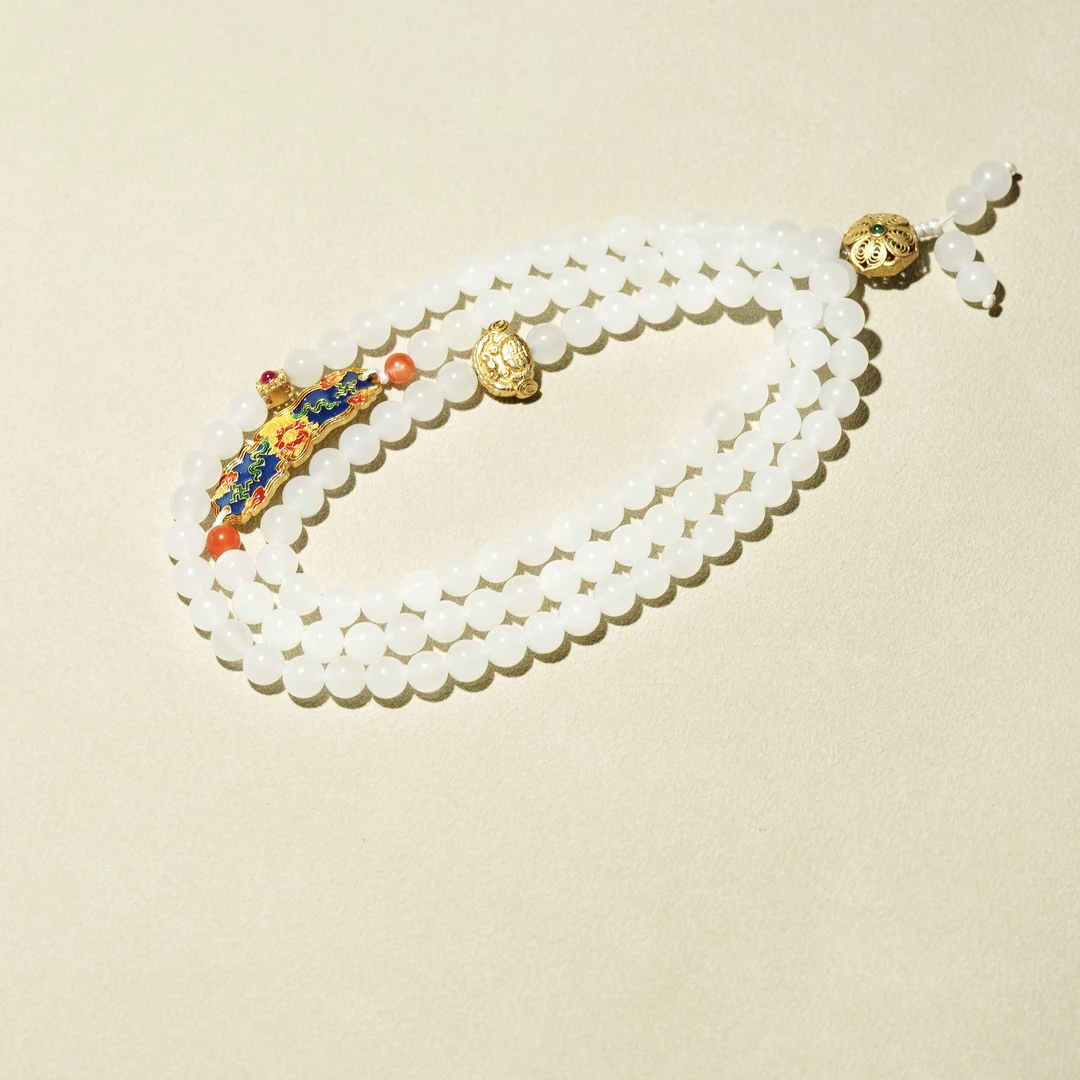 【杨姐说珠宝】E010-6MM白玉DIY项链 2000