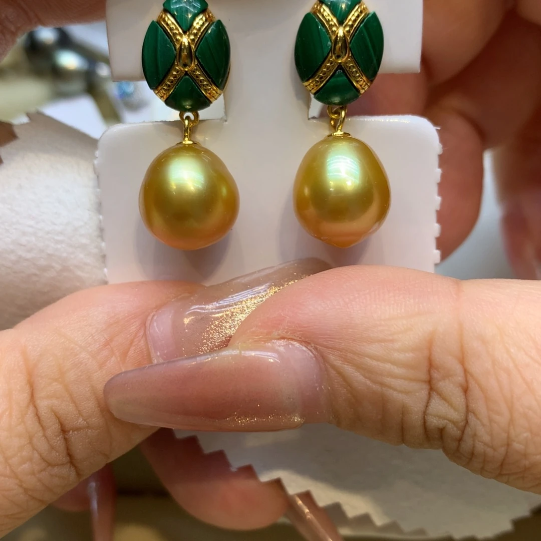 银S925镶嵌耳饰海水珍珠