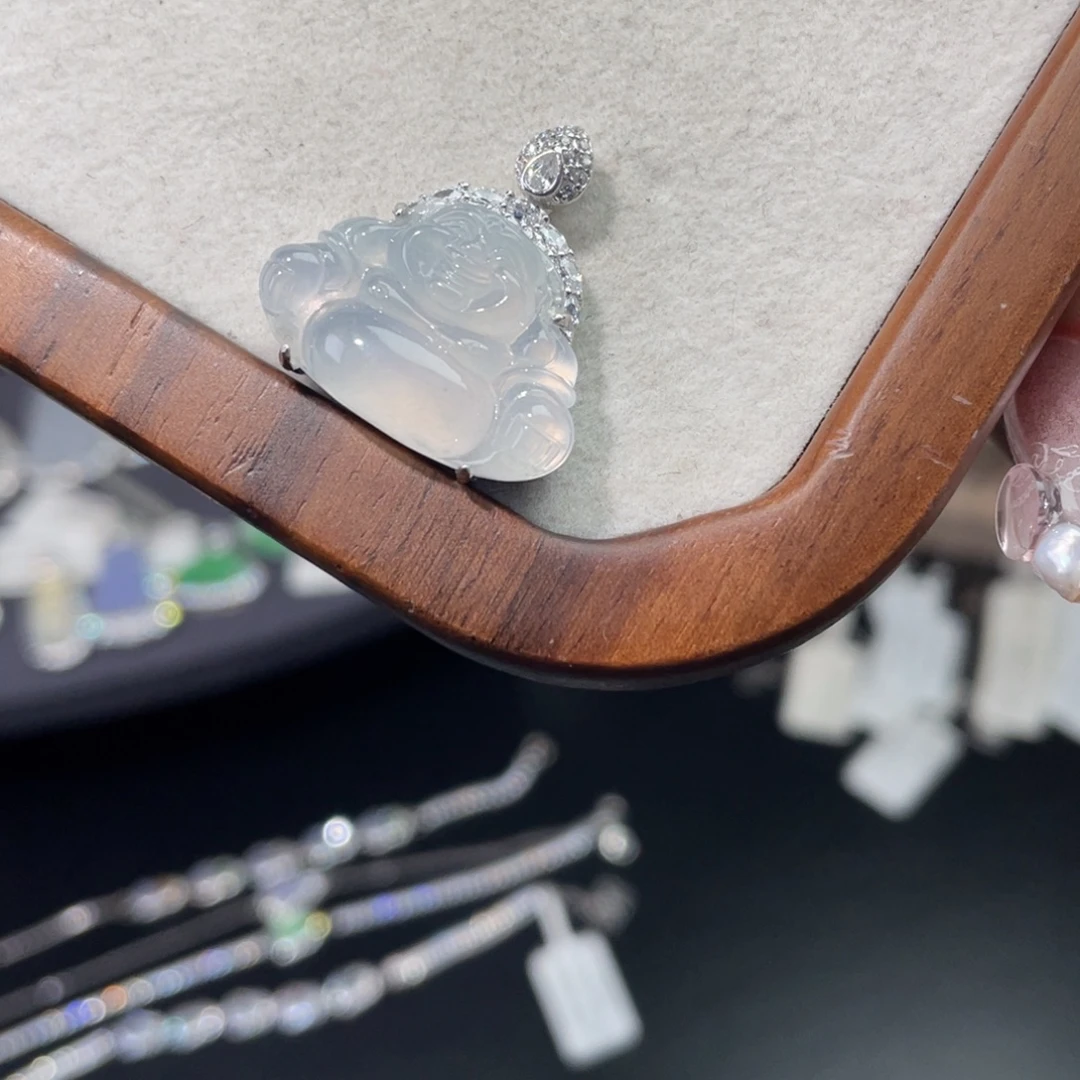 翡翠银S925镶嵌吊坠(赠链)