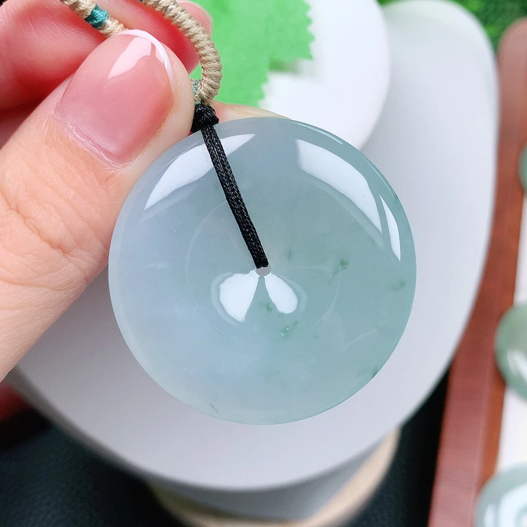 翡翠未镶嵌颈饰平安37.7-5.7