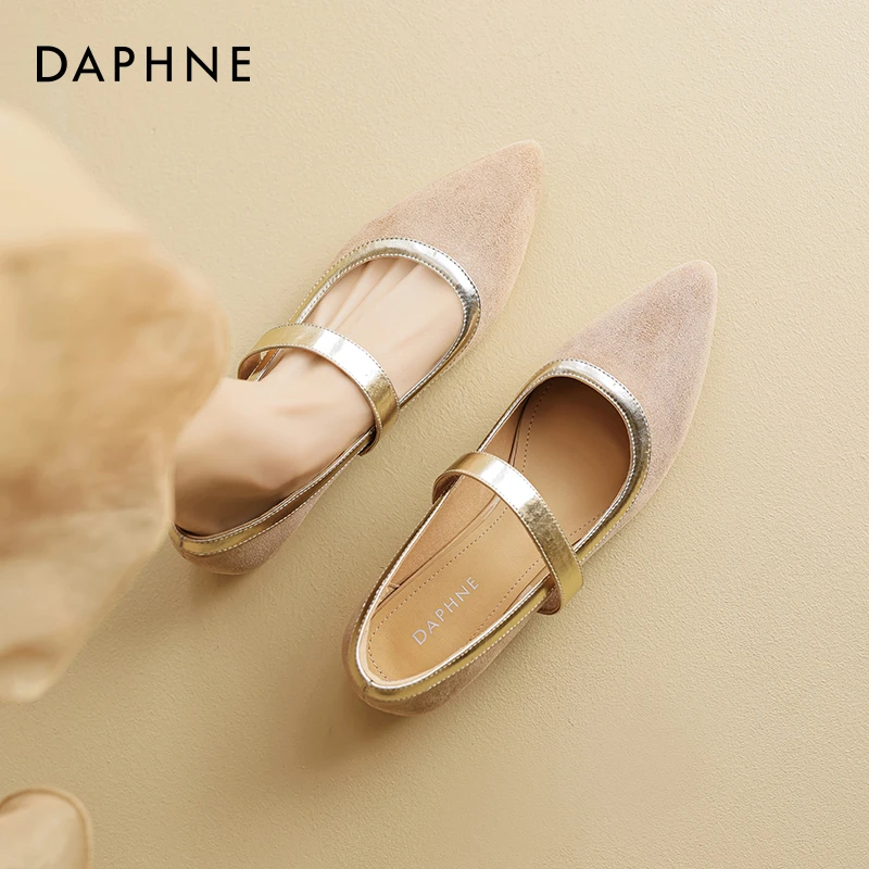 达芙妮尖头玛丽珍女鞋2025爆款夏季国风浅口单鞋低跟配旗袍小皮鞋