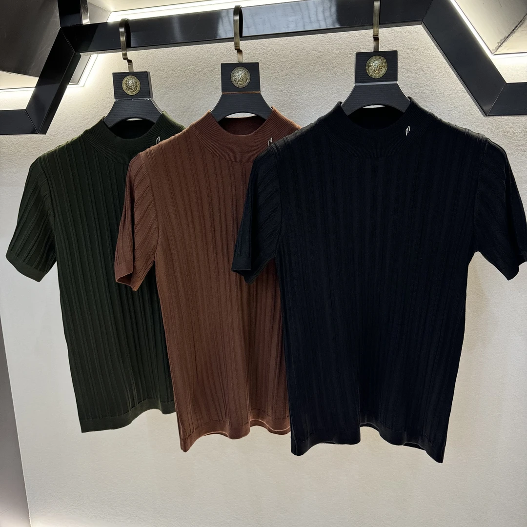 511-男士春季商务休闲简约时尚百搭修身型男高弹力针织衫圆领