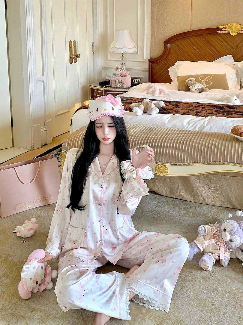 【Like美乐蒂现货】夏秋季新款睡衣美乐蒂家居服少女段面印花可外穿