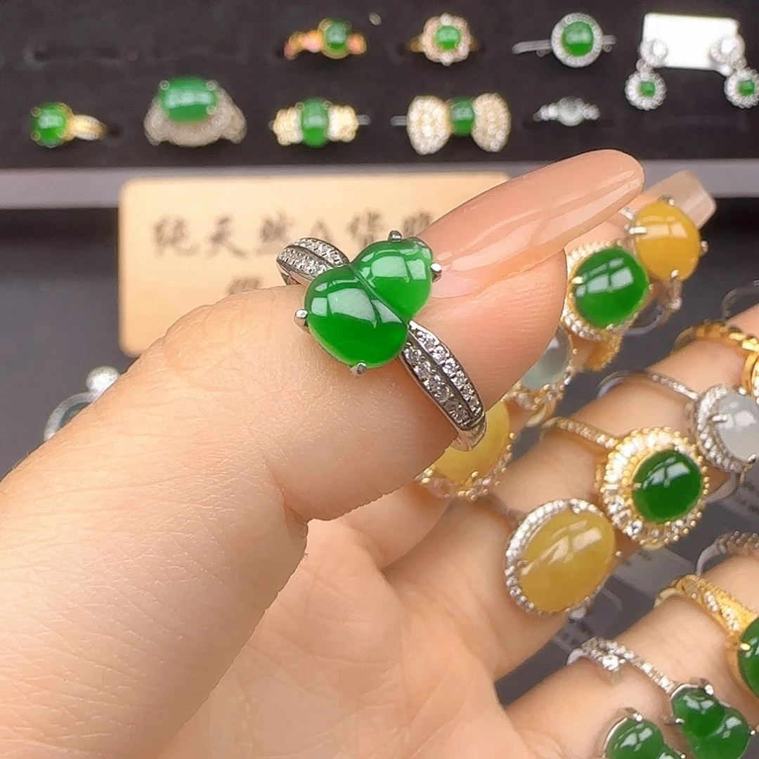 银S925镶嵌戒指翡翠