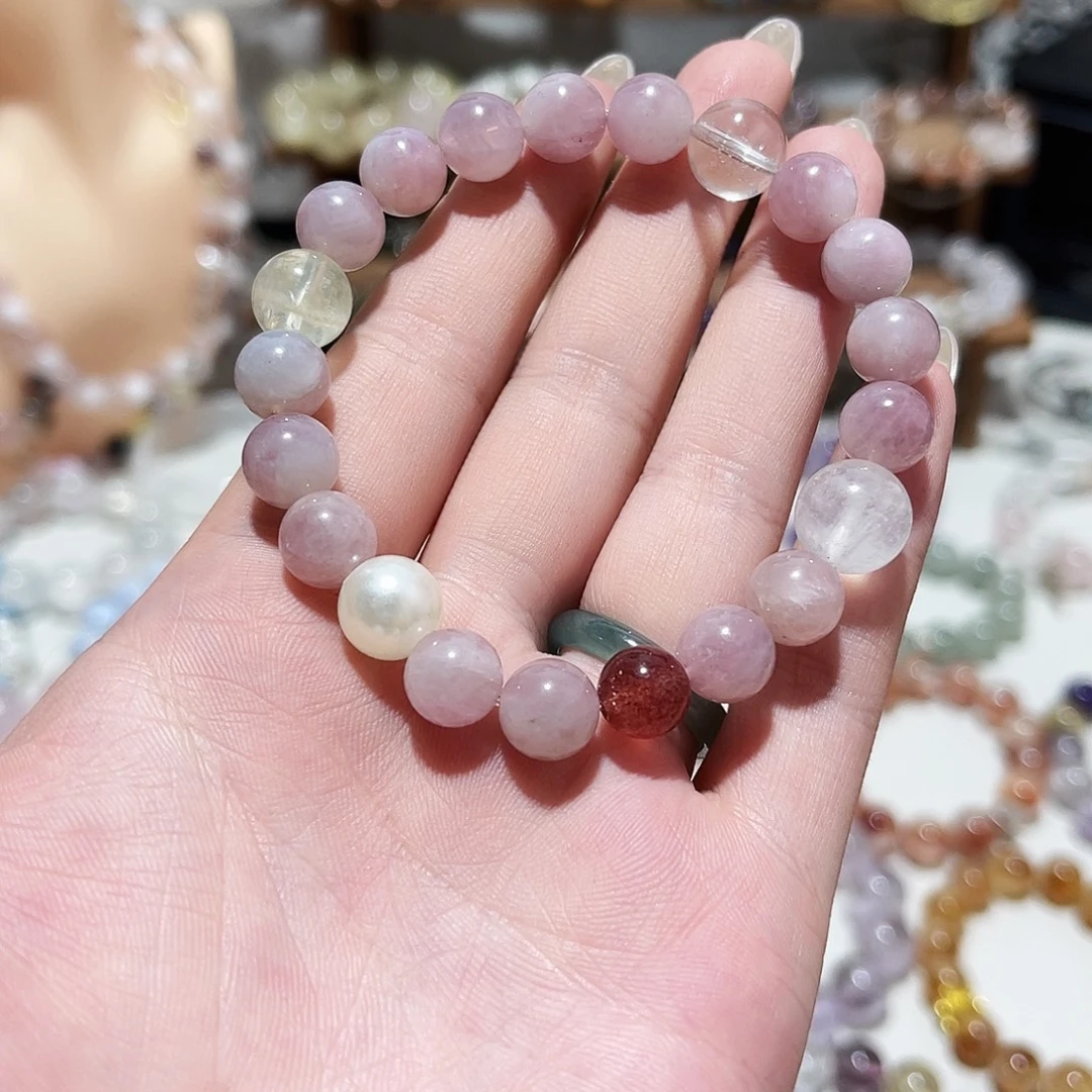 未镶嵌手链水晶紫马粉
