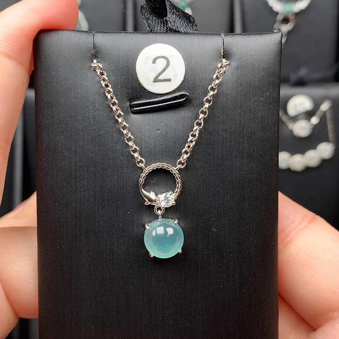 翡翠银S925镶嵌颈饰