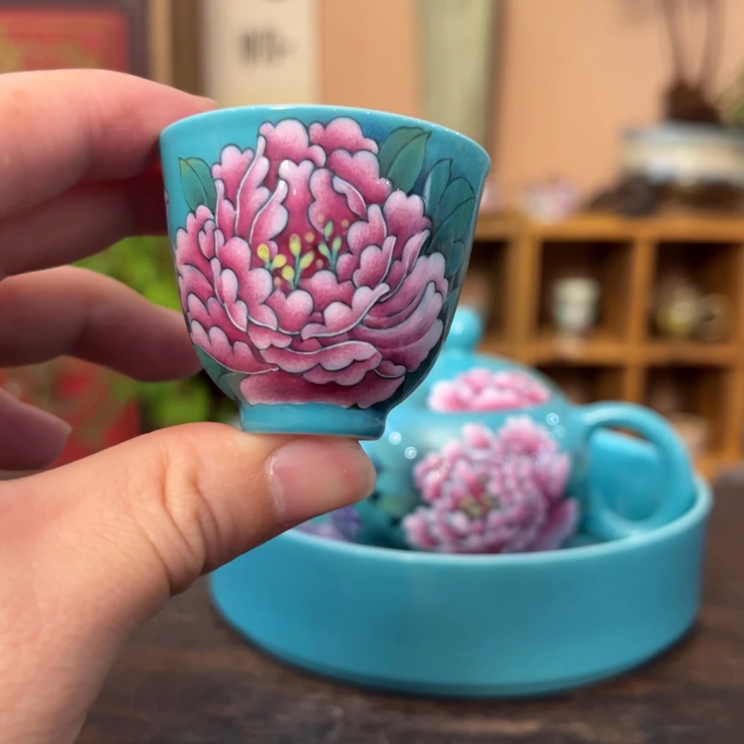 杯柴烧手工手绘陶瓷