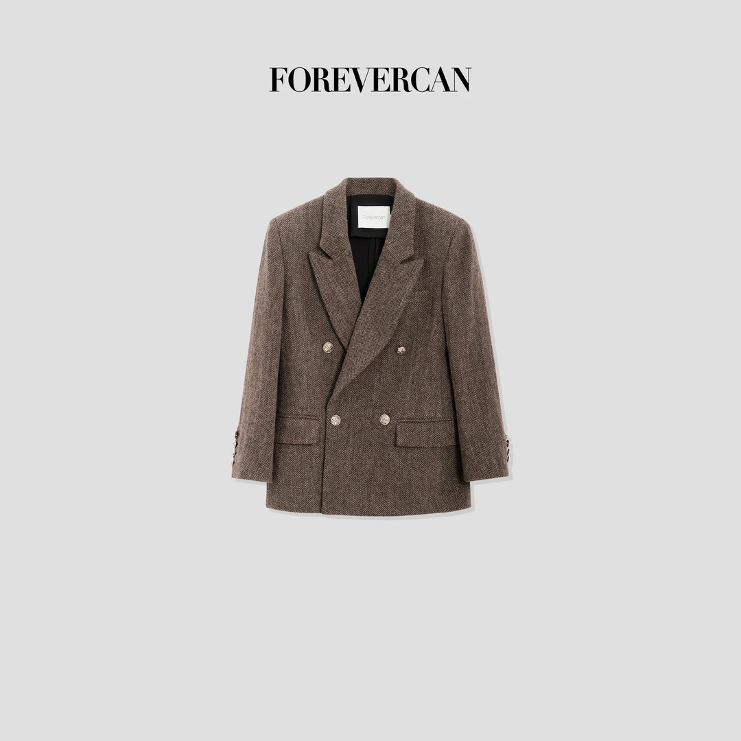 FOREVERCAN“斯德哥尔摩”立体剪裁100美丽诺羊毛西装外套 SC17911
