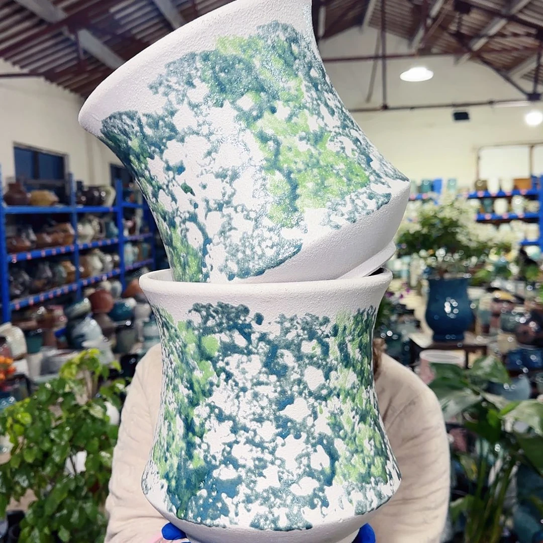 紫砂花盆高21口20