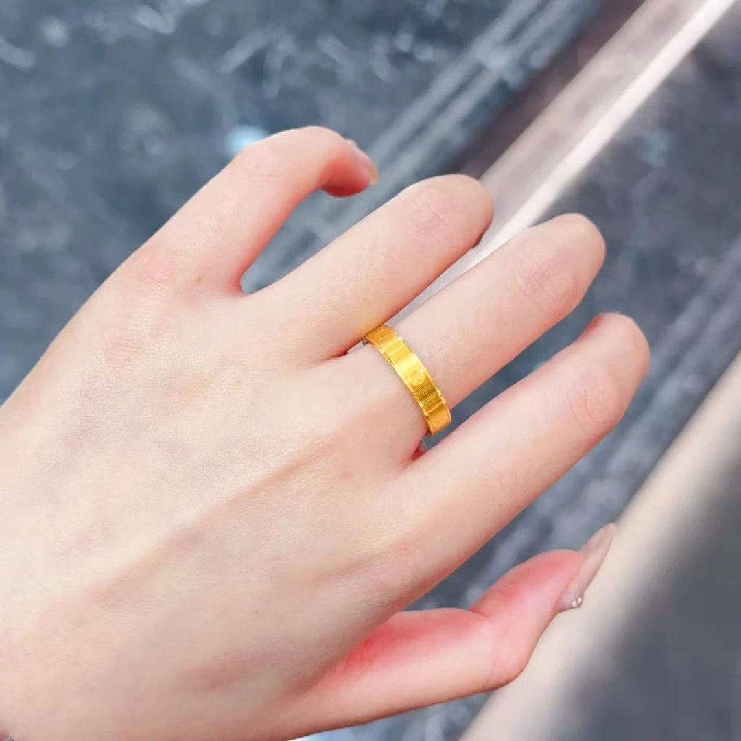 【新美源】足金999 卡家拉丝戒指情侣男女同款（克重圈口可选择）