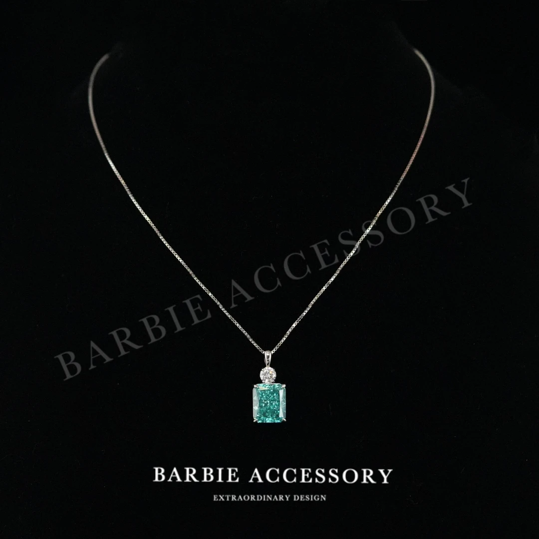 铜合金合成锆石项链 【冰闪星坠】法式时尚设计高级感百搭绝美项链